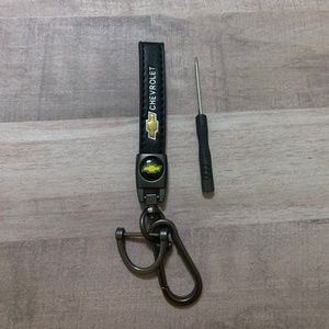 Chevrolet Key Fob Leather Key Ring Lanyard